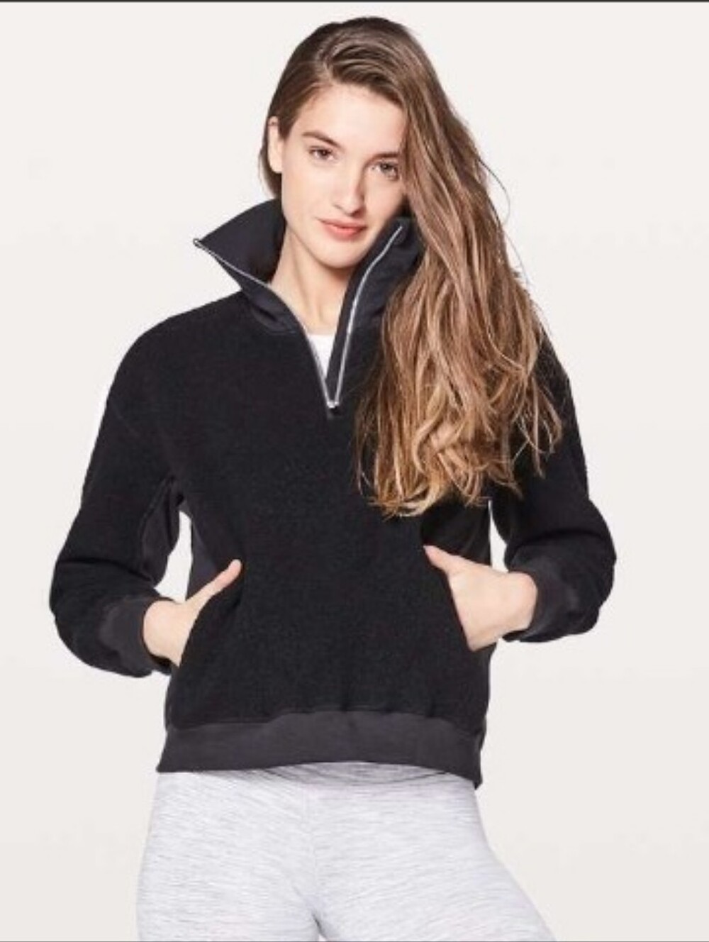 Lululemon Stand Out Sherpa 1/2 Zip - Black